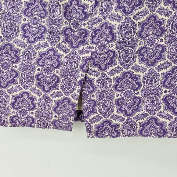 J. CREW Purple Medallion Paisley Cotton Twill No. 2 Pencil Skirt 4 - Picture 4 of 9